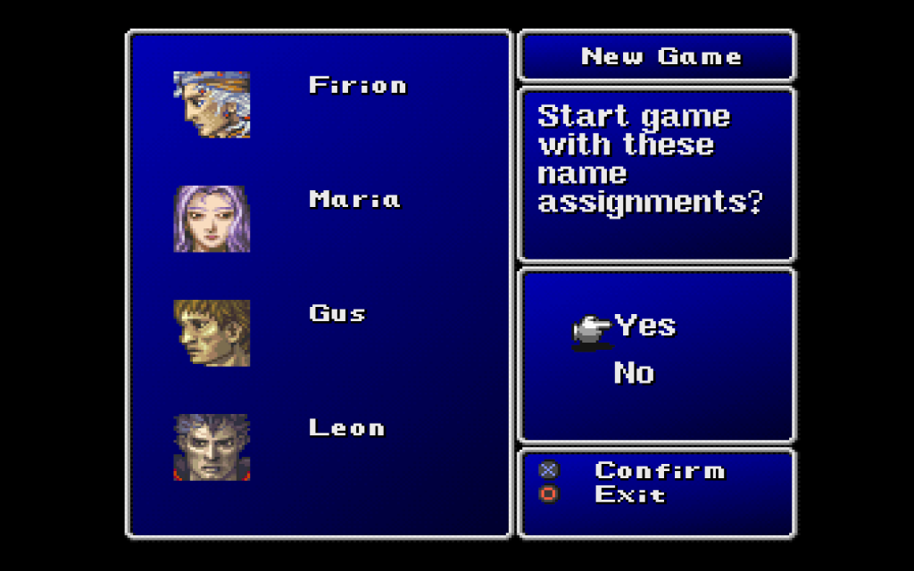 This image has an empty alt attribute; its file name is final-fantasy-ii-character-selection.png